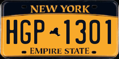 NY license plate HGP1301