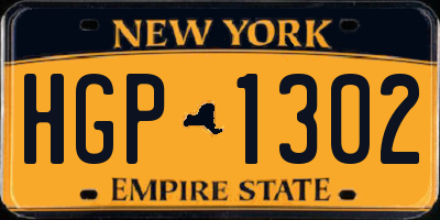 NY license plate HGP1302