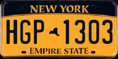 NY license plate HGP1303