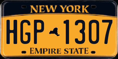 NY license plate HGP1307