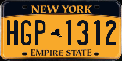 NY license plate HGP1312