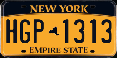 NY license plate HGP1313