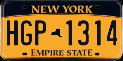 NY license plate HGP1314