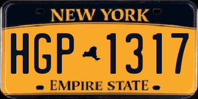 NY license plate HGP1317