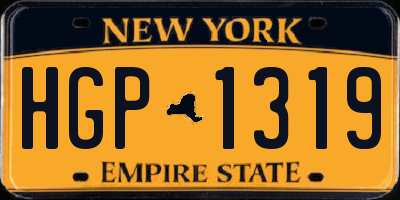 NY license plate HGP1319