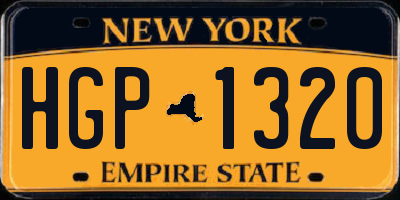 NY license plate HGP1320