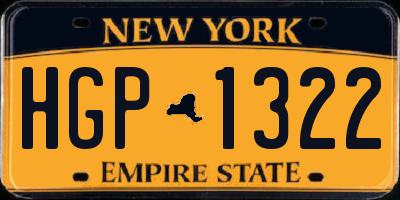 NY license plate HGP1322