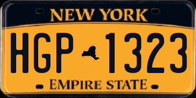 NY license plate HGP1323