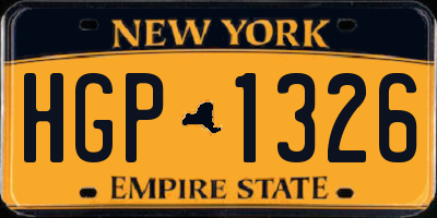 NY license plate HGP1326