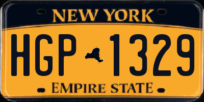 NY license plate HGP1329