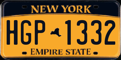 NY license plate HGP1332