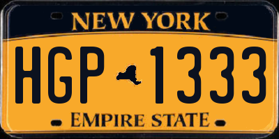 NY license plate HGP1333