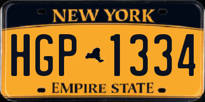 NY license plate HGP1334