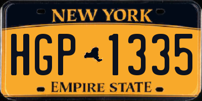 NY license plate HGP1335