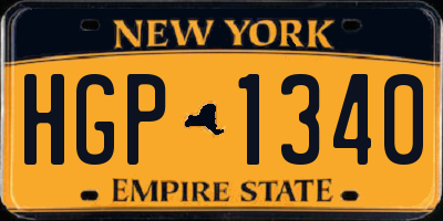 NY license plate HGP1340