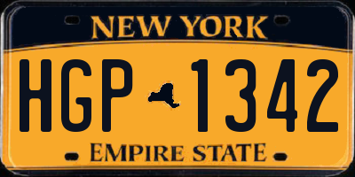 NY license plate HGP1342