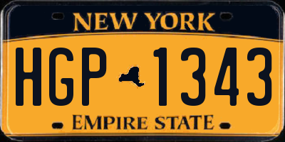 NY license plate HGP1343