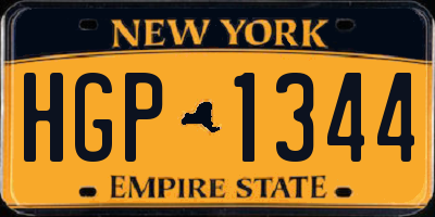 NY license plate HGP1344