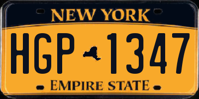 NY license plate HGP1347