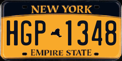 NY license plate HGP1348