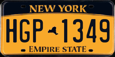 NY license plate HGP1349