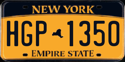 NY license plate HGP1350