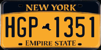 NY license plate HGP1351