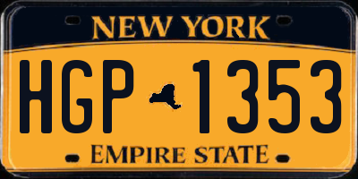 NY license plate HGP1353