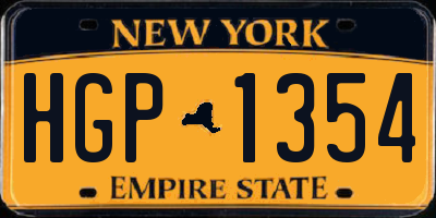 NY license plate HGP1354