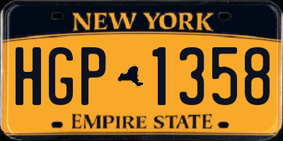 NY license plate HGP1358