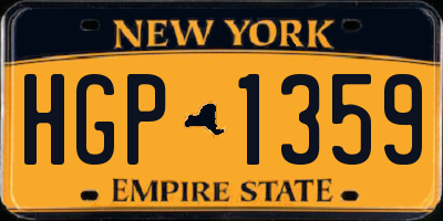 NY license plate HGP1359