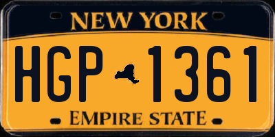 NY license plate HGP1361