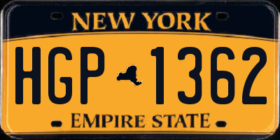 NY license plate HGP1362