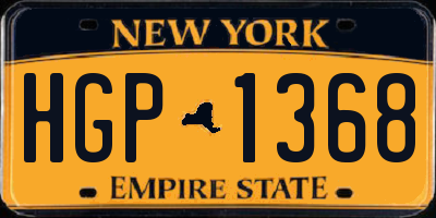 NY license plate HGP1368