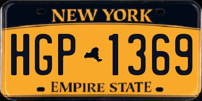 NY license plate HGP1369