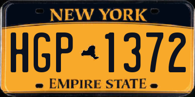 NY license plate HGP1372