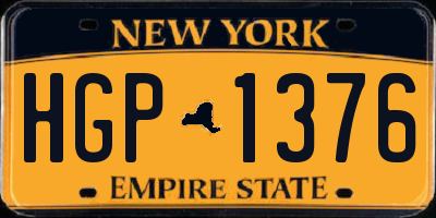 NY license plate HGP1376