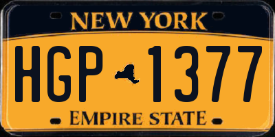 NY license plate HGP1377