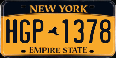 NY license plate HGP1378