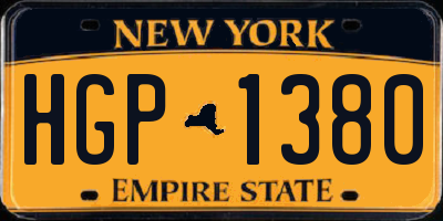 NY license plate HGP1380