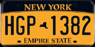 NY license plate HGP1382