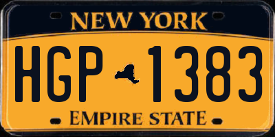 NY license plate HGP1383