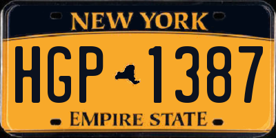 NY license plate HGP1387