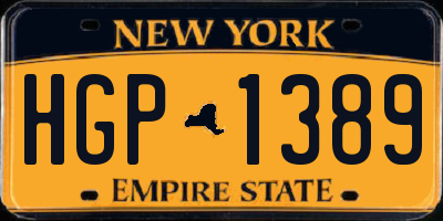 NY license plate HGP1389