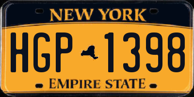 NY license plate HGP1398