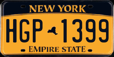 NY license plate HGP1399