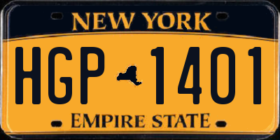 NY license plate HGP1401