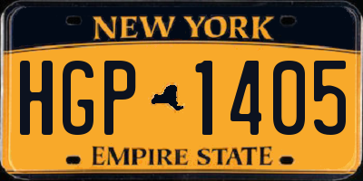 NY license plate HGP1405