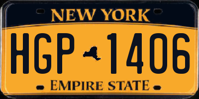 NY license plate HGP1406