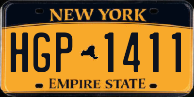 NY license plate HGP1411